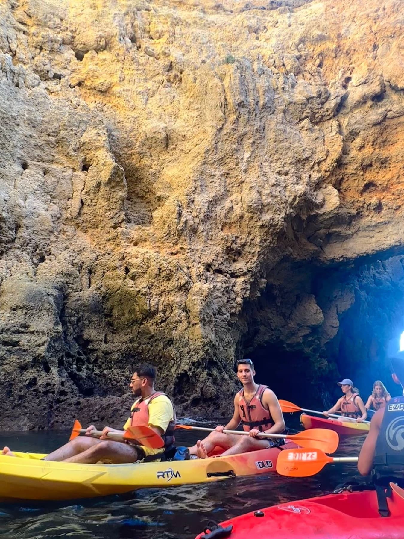 Guiding a group through a sea cave
